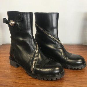 Alexander McQueen Skull Moto Boots, 36.5